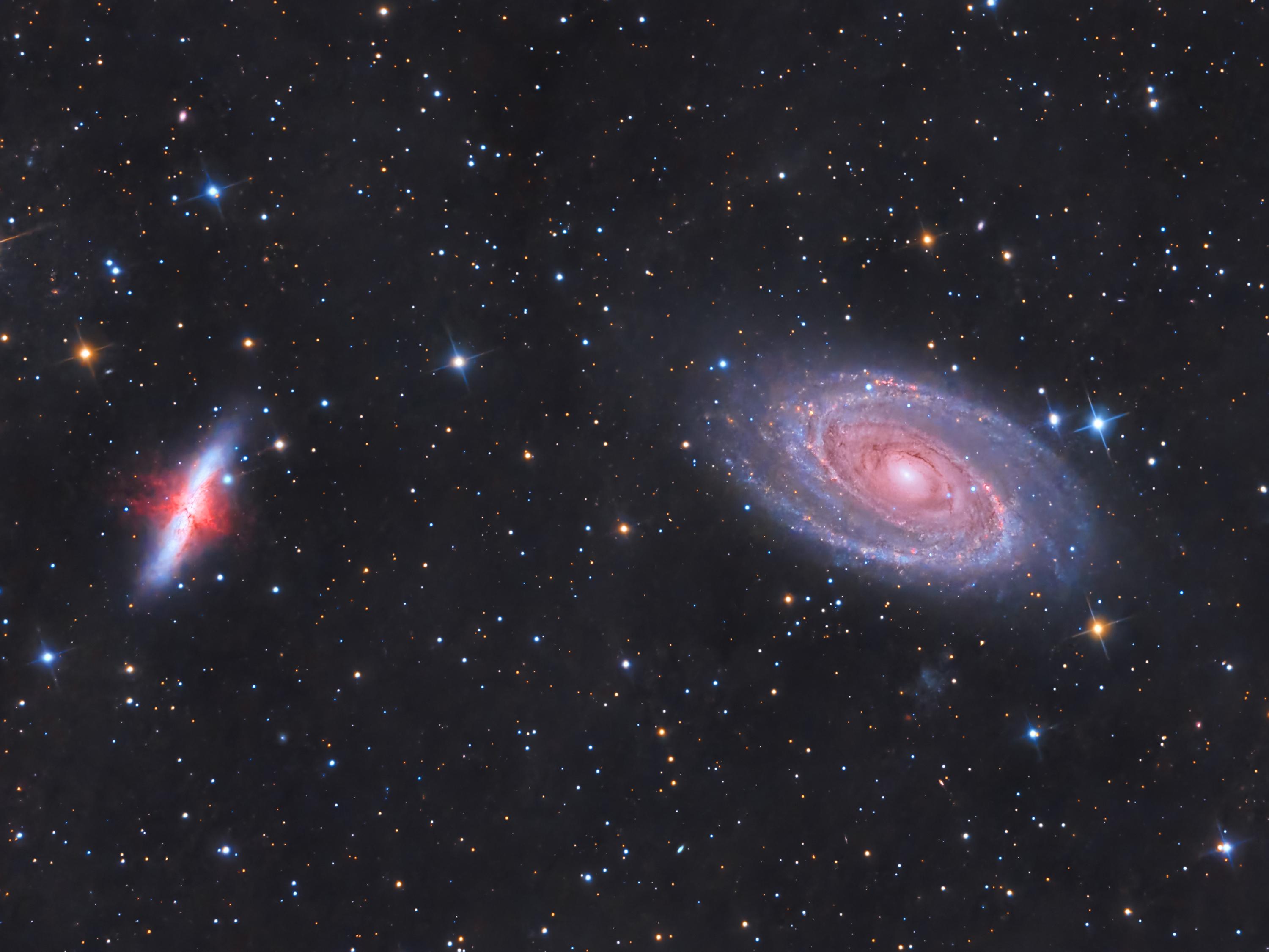 Cigar and Bode's galaxies (HaRGB)