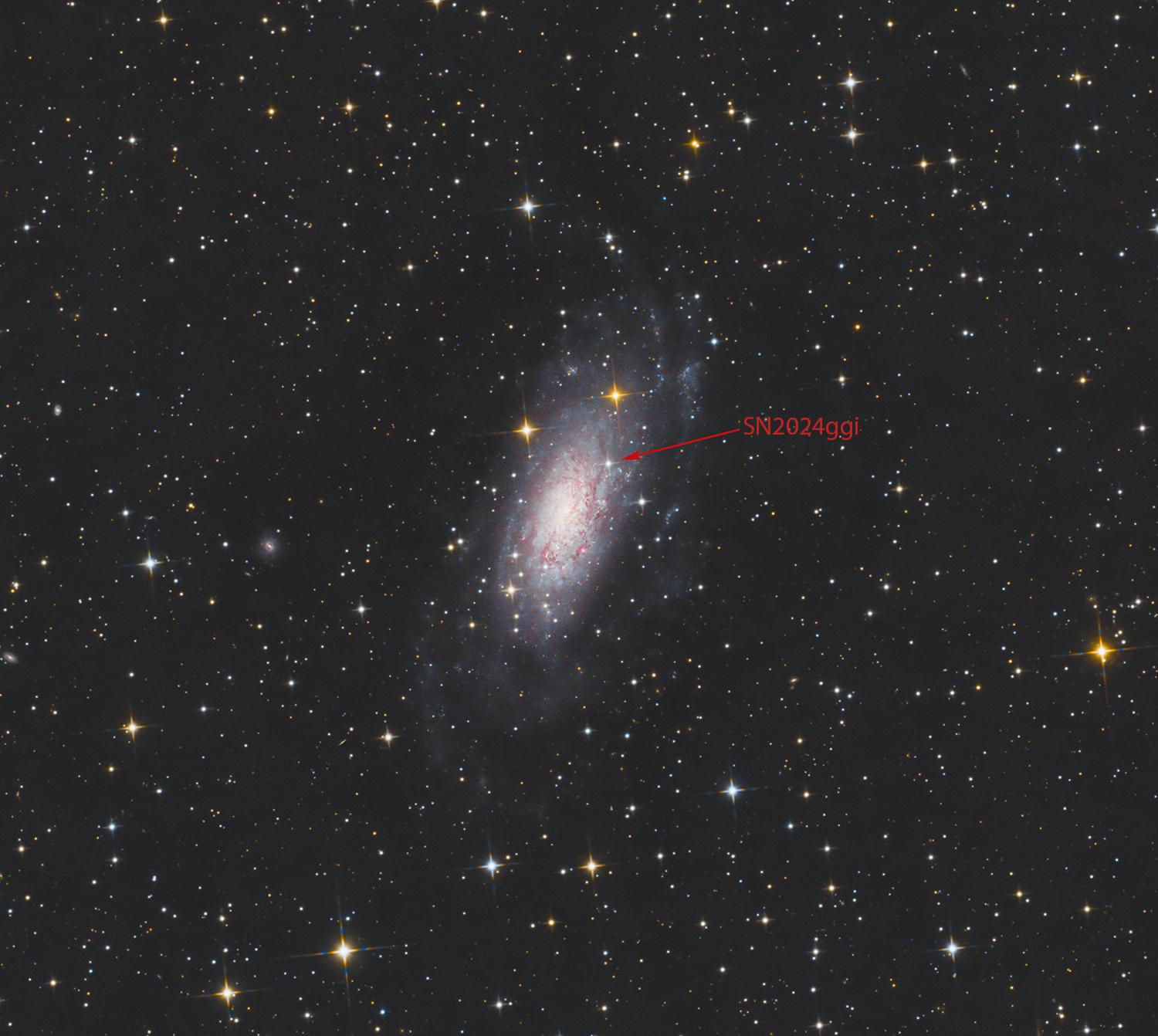 Spiral Galaxy (NGC 3621) with Supernova (SN 2024gg)