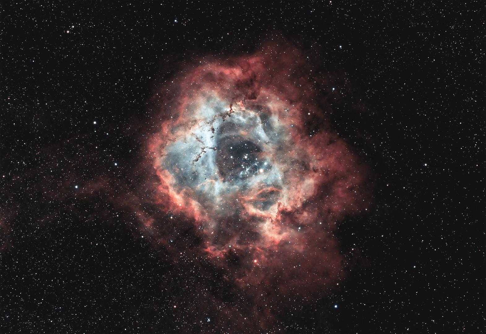 Rosette nebula in Ha, Hb, OIII and SII