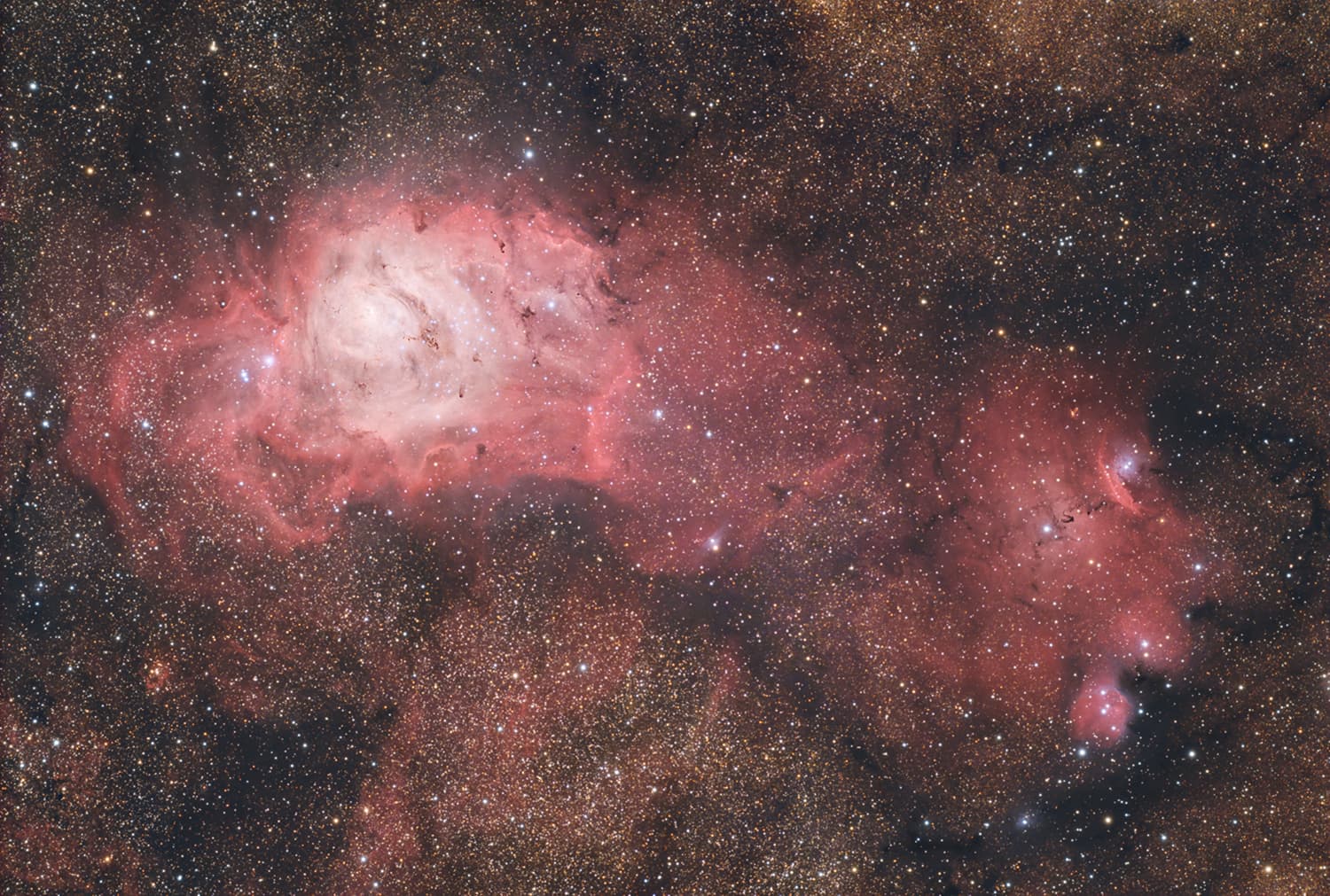 Lagoon and Loreta Nebulas (NGC 6523 and NGC 6559)